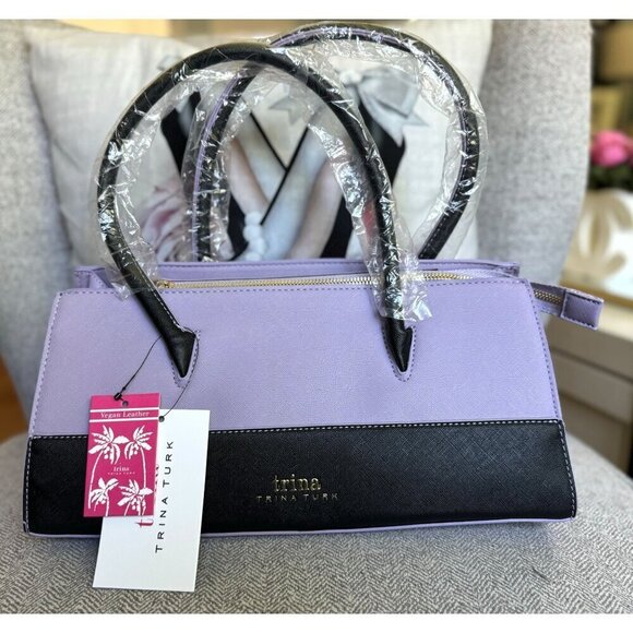 Trina Turk Colorblock Satchel or Crossbody Bag Purse NWT - Picture 1 of 8